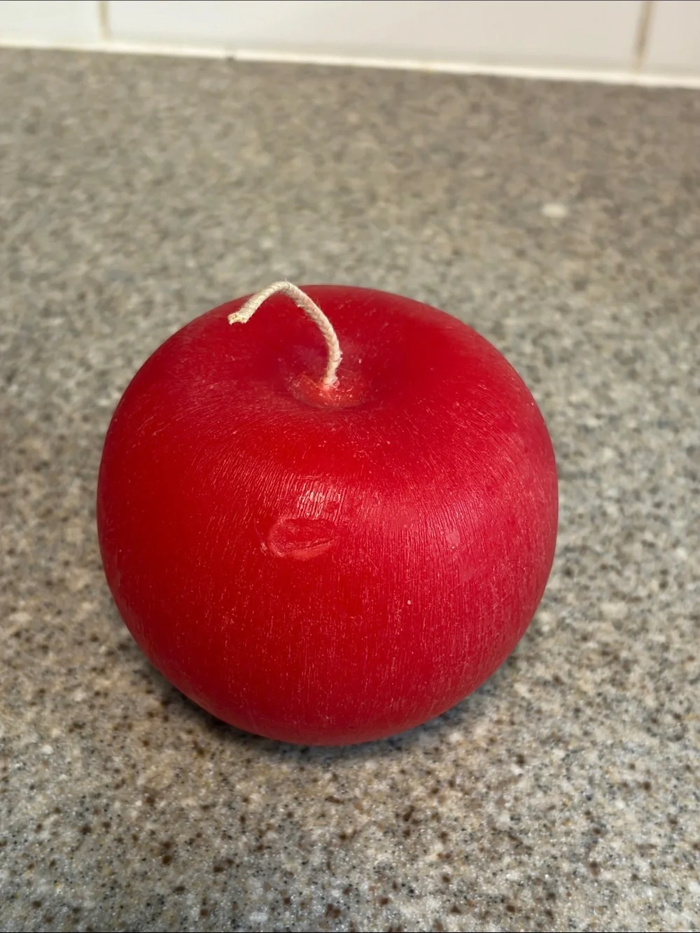 Red Apple Decorative Candle - Sculpted Fruit Accent